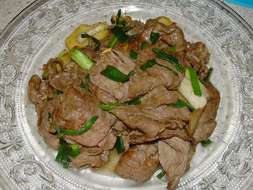 beef spring onions