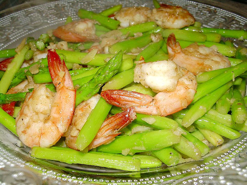 asparagus prawns