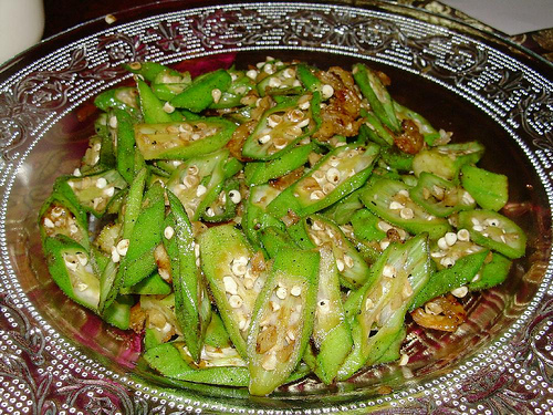 Stir Fried Ladies Finger with Dried Prawns